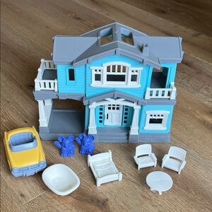 Green Toys Blue and Gray Toy House Mouse Playset